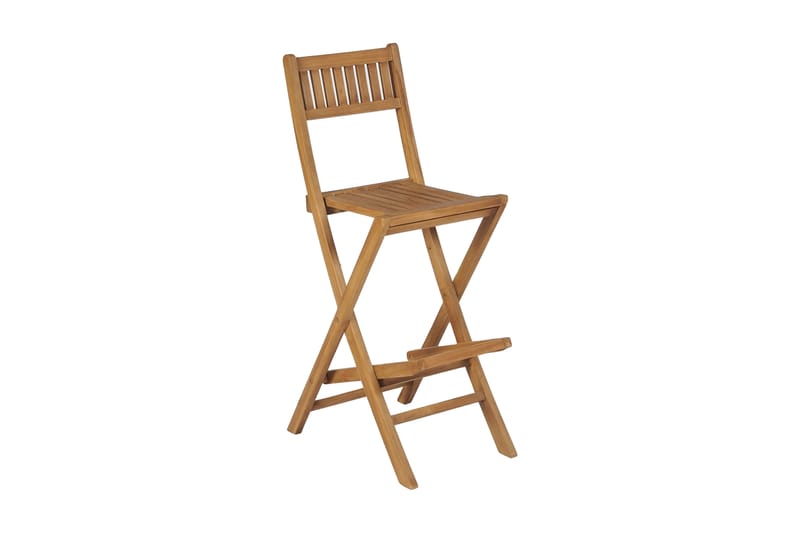Sammenleggbare barstoler 2 stk heltre teak - Brun - Barstol