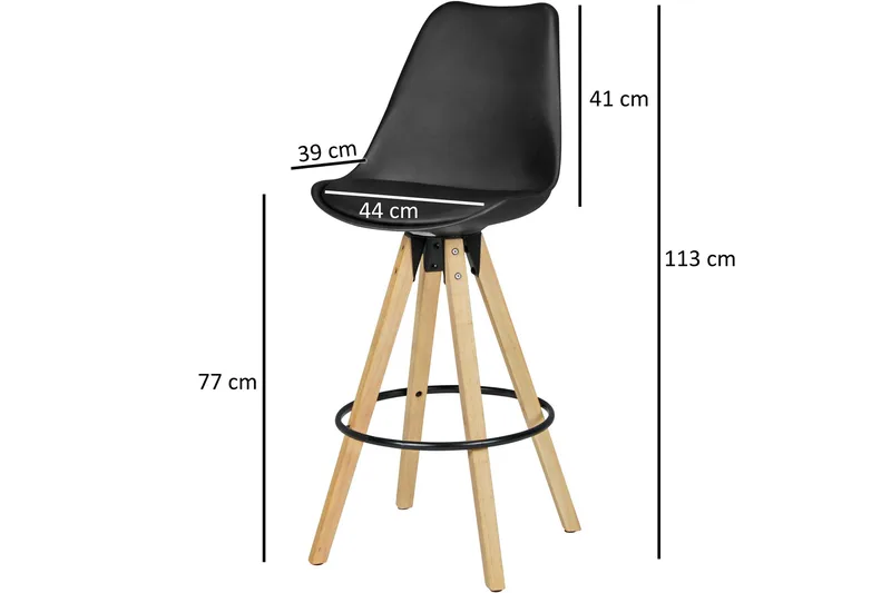 Sarkbank Barstolar 2-pk - Svart/Brun - Møbler - Stoler - Barstol