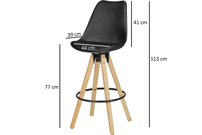 Sarkbank Barstolar 2-pk - Svart/Brun - Møbler - Stoler - Barstol