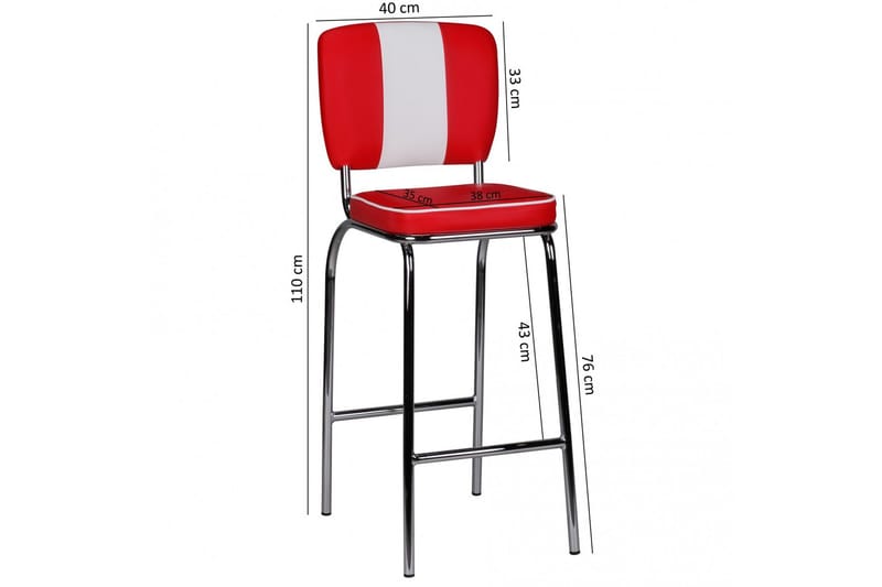Talwrn Barstol - Rød - Møbler - Stoler - Barstol