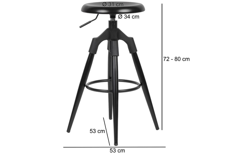 Vabensted Barstol - Svart - Møbler - Stoler - Barstol