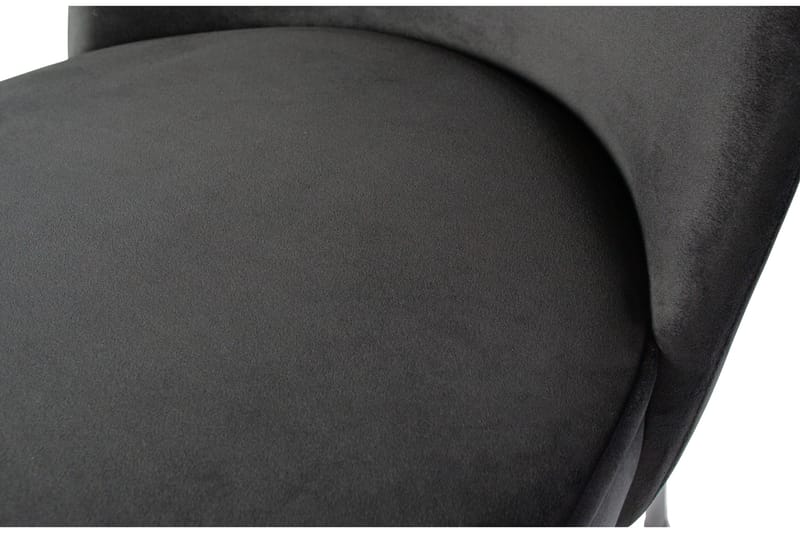 Bastien Spisestol i Fløyel med Metallben - Svart - Møbler - Stoler - Spisestuestoler & kjøkkenstoler