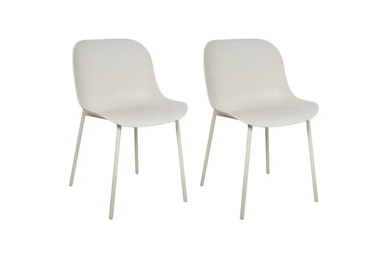 Beloit Spisestol i Plast med Metallben, Beige