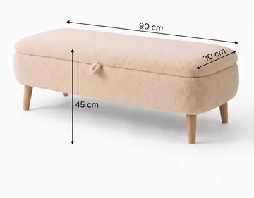 Benk Atelier Del Sofa Rena (90 x 45 x 30 cm) Beige - Beige - Møbler - Stoler - Benk