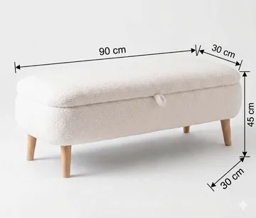 Benk Atelier Del Sofa Rena (90 x 45 x 30 cm) Hvit - Hvit - Møbler - Stoler - Benk