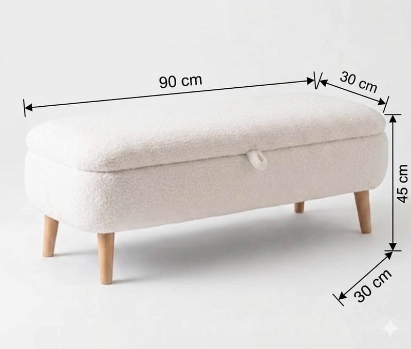 Benk Atelier Del Sofa Rena (90 x 45 x 30 cm) Hvit - Hvit - Møbler - Stoler - Benk
