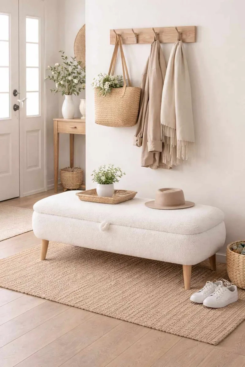Benk Atelier Del Sofa Rena (90 x 45 x 30 cm) Hvit - Hvit - Møbler - Stoler - Benk
