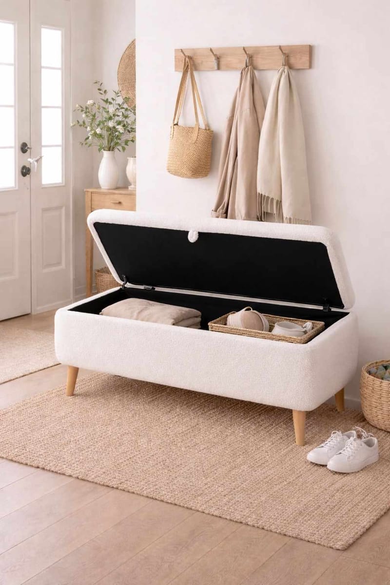 Benk Atelier Del Sofa Rena (90 x 45 x 30 cm) Hvit - Hvit - Møbler - Stoler - Benk