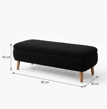 Benk Atelier Del Sofa Rena (90 x 45 x 30 cm) Svart - Svart - Møbler - Stoler - Benk