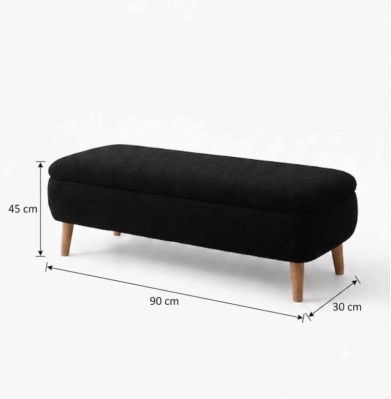 Benk Atelier Del Sofa Rena (90 x 45 x 30 cm) Svart - Svart - Møbler - Stoler - Benk