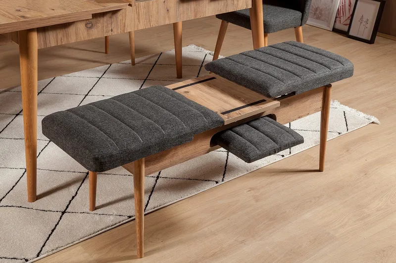 Idehult Benk 51 cm - Tre / Natur / Antrasitt - Møbler - Gangmøbler - Gangbenk