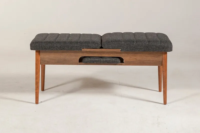 Idehult Benk 51 cm - Valnøtt / Antrasitt - Møbler - Stoler - Benk - Benk med ryggstøtte