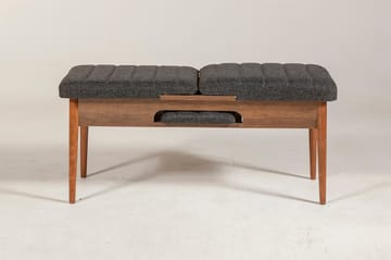 Idehult Benk 51 cm - Valnøtt / Antrasitt - Møbler - Stoler - Benk - Benk med ryggstøtte