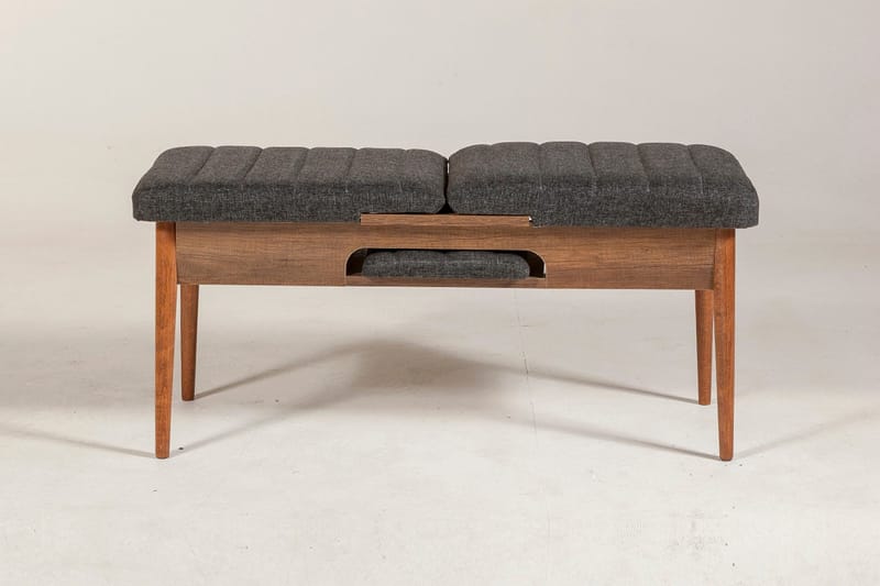 Idehult Benk 51 cm - Valnøtt / Antrasitt - Møbler - Stoler - Benk - Benk med ryggstøtte