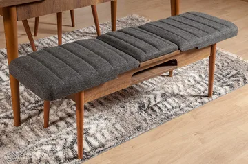 Idehult Benk 51 cm - Valnøtt / Antrasitt - Møbler - Stoler - Benk - Benk med ryggstøtte