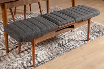 Idehult Benk 51 cm - Valnøtt / Antrasitt - Møbler - Stoler - Benk - Benk med ryggstøtte