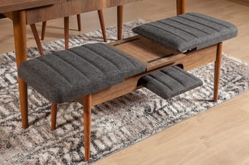 Idehult Benk 51 cm - Valnøtt / Antrasitt - Møbler - Stoler - Benk - Benk med ryggstøtte