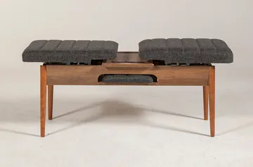 Idehult Benk 51 cm - Valnøtt / Antrasitt - Møbler - Stoler - Benk - Benk med ryggstøtte