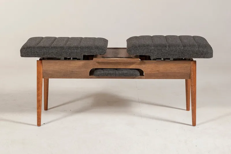 Idehult Benk 51 cm - Valnøtt / Antrasitt - Møbler - Stoler - Benk - Benk med ryggstøtte