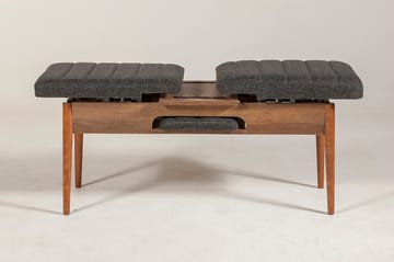 Idehult Benk 51 cm - Valnøtt / Antrasitt - Møbler - Stoler - Benk - Benk med ryggstøtte