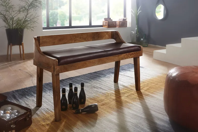 Shontrell Sittebenk - Brun - Møbler - Stoler - Benk - Benk med ryggstøtte