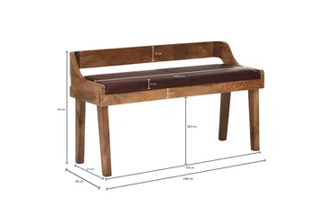 Shontrell Sittebenk - Brun - Møbler - Stoler - Benk - Benk med ryggstøtte