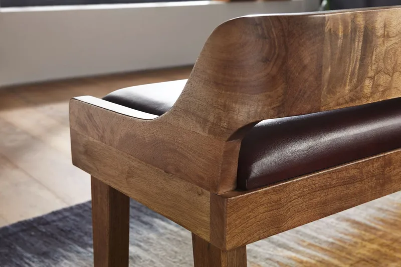 Shontrell Sittebenk - Brun - Møbler - Stoler - Benk - Benk med ryggstøtte