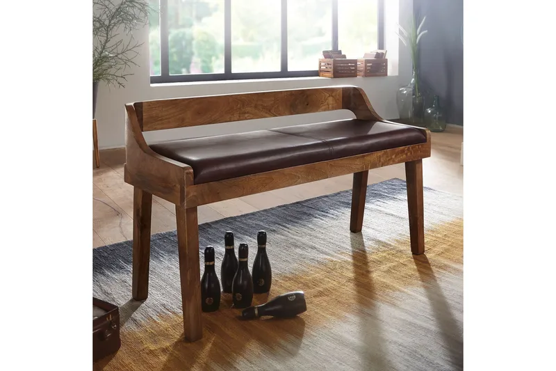 Shontrell Sittebenk - Brun - Møbler - Stoler - Benk - Benk med ryggstøtte