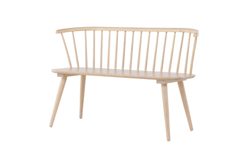 Sittebenk med ryggstøtte Venture Home Bobby sittebenk 120 cm Whitewash Hvitvasket - Møbler - Stoler - Benk - Benk med ryggstøtte