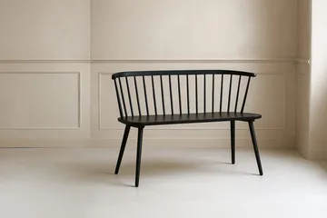 Sofabenk Bobby 120 cm i tre - Svart - Møbler - Stoler - Benk - Benk med ryggstøtte