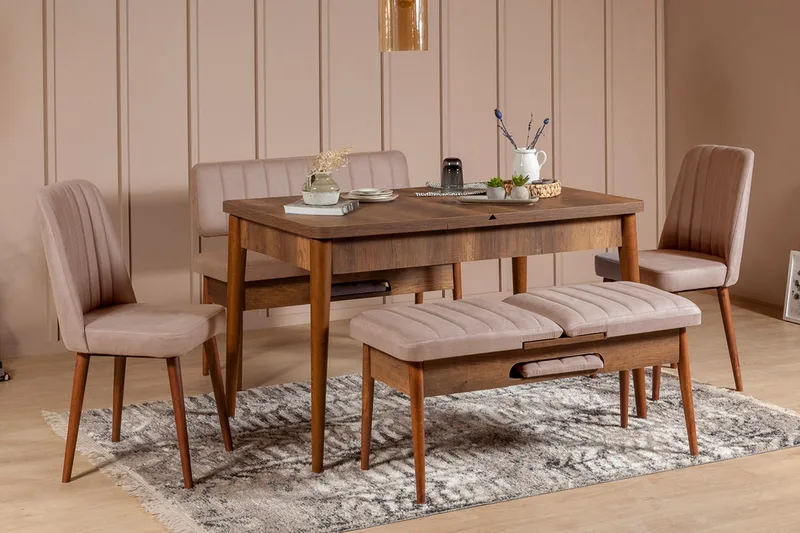 Valsot Sittebenk 110 cm - Mørkebrun/Grå - Møbler - Stoler - Benk - Benk med ryggstøtte