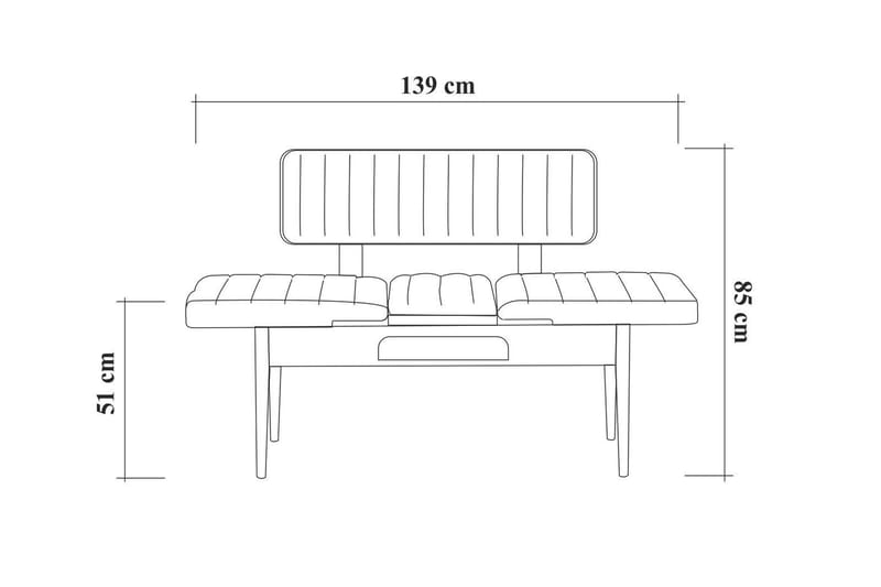 Valsot Sittebenk 110 cm - tre/natur/Grå - Møbler - Stoler - Benk - Benk med ryggstøtte