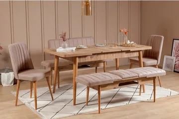 Valsot Sittebenk 110 cm - tre/natur/Grå - Møbler - Stoler - Benk - Benk med ryggstøtte