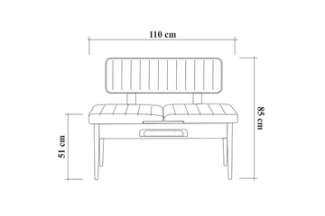Valsot Sittebenk 110 cm - tre/natur/Grå - Møbler - Stoler - Benk - Benk med ryggstøtte