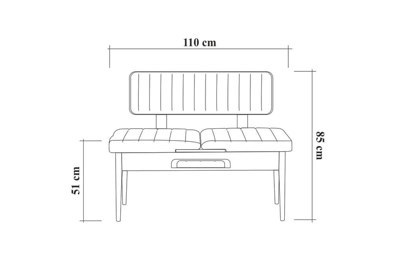 Valsot Sittebenk 110 cm - tre/natur/Grå - Møbler - Stoler - Benk - Benk med ryggstøtte