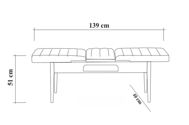 Benk Orrest 51 cm - Tre | Natur - Benk - Gangbenk