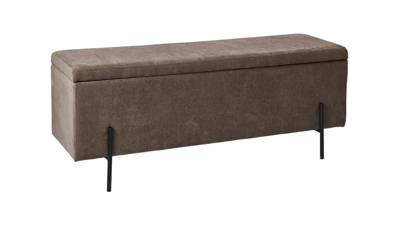 Brewster benk m oppbevaring 120 cm, Brun