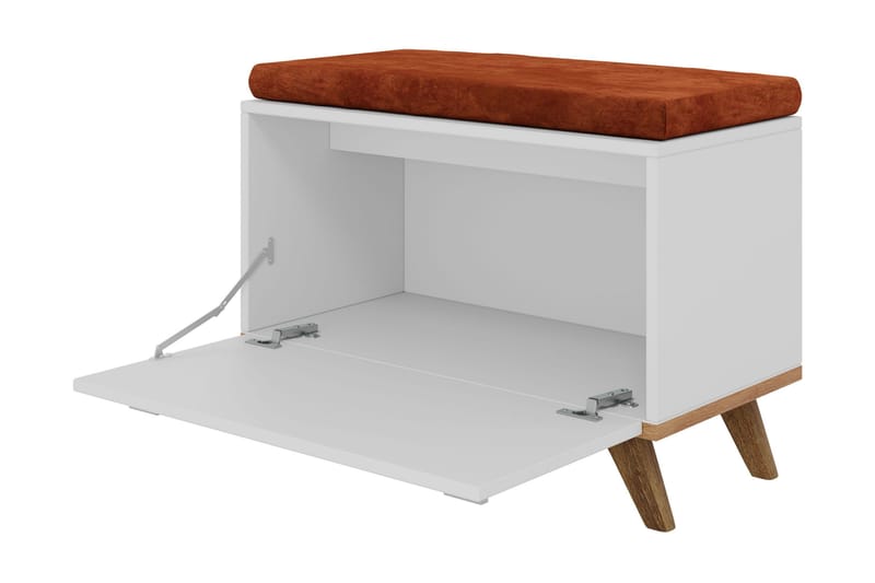 Cheshunt Sittebenk med Oppbevaring - Hvit/Eik - Møbler - Stoler - Benk - Sittebenk med oppbevaring