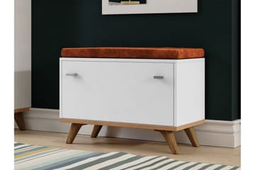 Cheshunt Sittebenk med Oppbevaring - Hvit/Eik - Møbler - Stoler - Benk - Sittebenk med oppbevaring