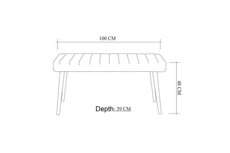 Derpele Sittebenk - Vit/Antrasitt - Møbler - Stoler - Benk
