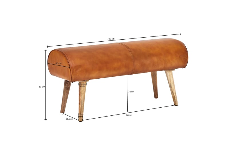 Ednesha Sittebenk - Brun - Møbler - Stoler - Benk