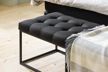 Ella Benk 120cm Rutete - Svart - Møbler - Stoler - Benk