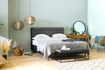 Ella Sittebenk 120 cm Rutete - Mørkegrå - Møbler - Stoler - Benk