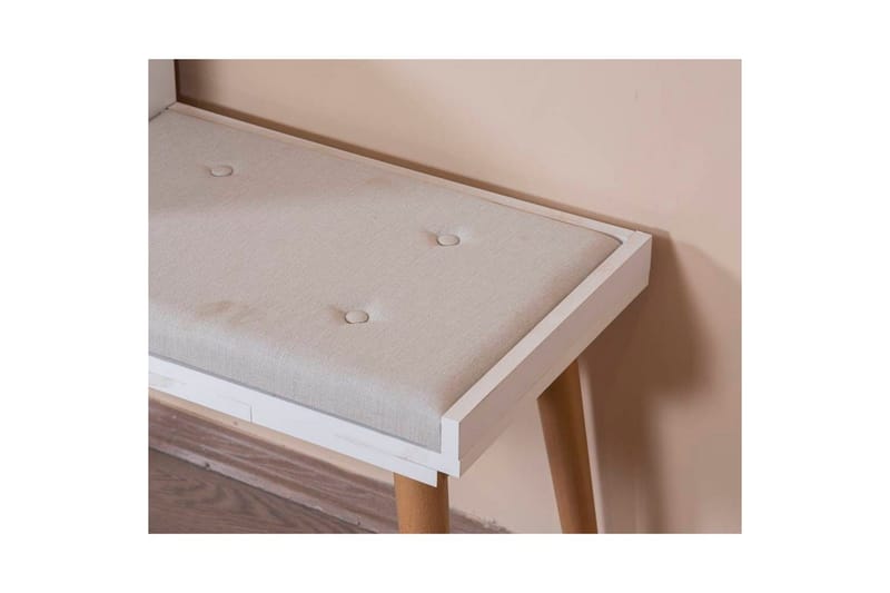 Benk Hvit / Eik - Hvit - Møbler - Stoler - Krakk