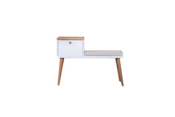 Benk Hvit / Eik - Hvit - Møbler - Stoler - Krakk