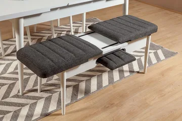 Idehult Benk 51 cm - Hvit / Antrasitt - Møbler - Stoler - Benk - Benk med ryggstøtte