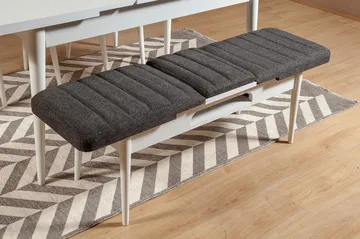 Idehult Benk 51 cm - Hvit / Antrasitt - Møbler - Stoler - Benk - Benk med ryggstøtte