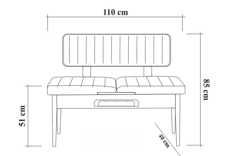 Idehult Benk 85 cm - Hvit / Antrasitt - Møbler - Stoler - Benk - Benk med ryggstøtte