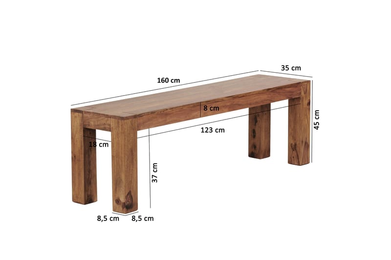 Makar Sittebenk - Brun - Møbler - Stoler - Benk