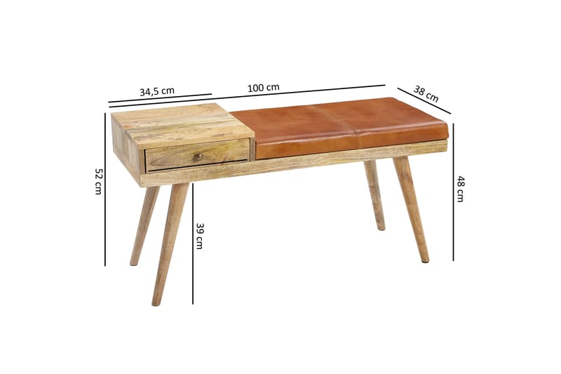 Peotter Sittebenk - Brun - Møbler - Stoler - Benk